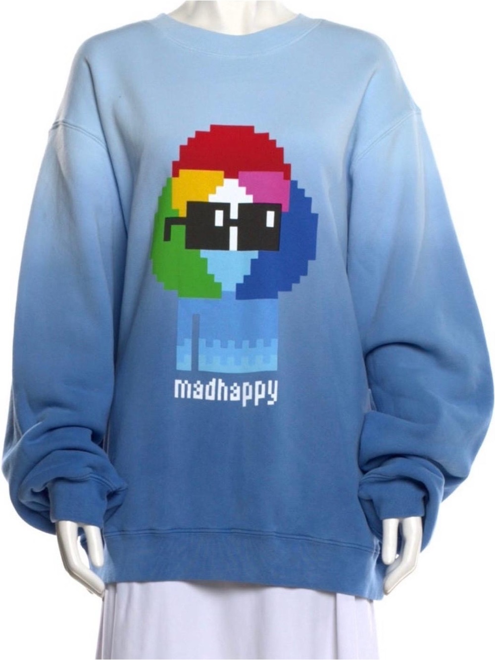 Madhappy x Nouns DOA NFT Exclusive Blue Ombre Fleece Crewneck Sweatshirt S NWT